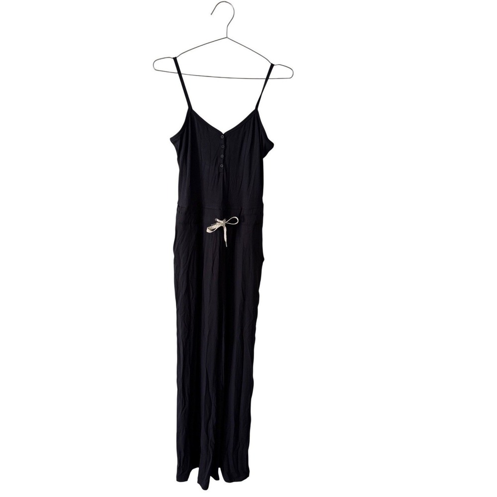 Vuori Pose Henley Jumpsuit Women's Medium Navy Blue Ribbed Stretch $148 MSRP